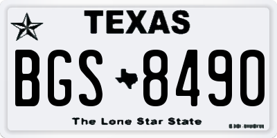 TX license plate BGS8490