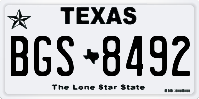 TX license plate BGS8492