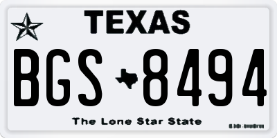 TX license plate BGS8494