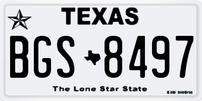 TX license plate BGS8497