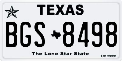 TX license plate BGS8498