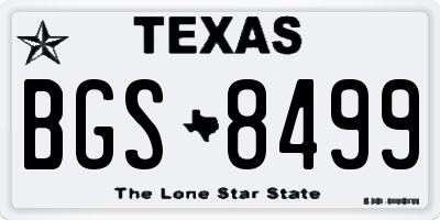 TX license plate BGS8499