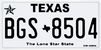 TX license plate BGS8504