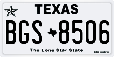 TX license plate BGS8506