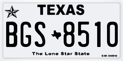 TX license plate BGS8510
