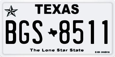 TX license plate BGS8511