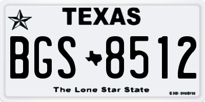 TX license plate BGS8512