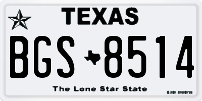 TX license plate BGS8514