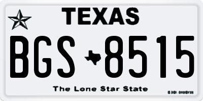 TX license plate BGS8515