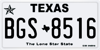 TX license plate BGS8516