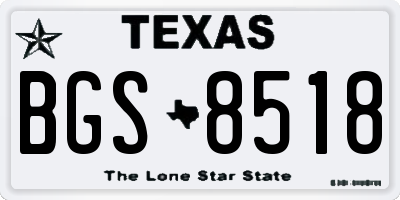 TX license plate BGS8518