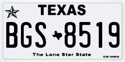 TX license plate BGS8519