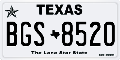 TX license plate BGS8520
