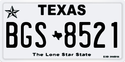 TX license plate BGS8521