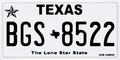 TX license plate BGS8522