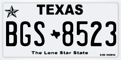 TX license plate BGS8523