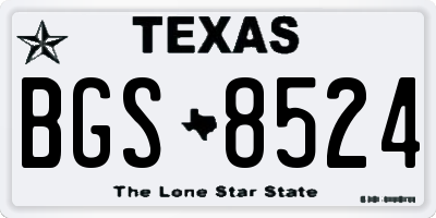 TX license plate BGS8524