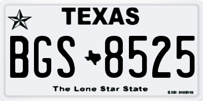 TX license plate BGS8525
