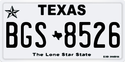 TX license plate BGS8526