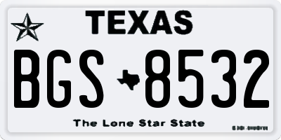 TX license plate BGS8532