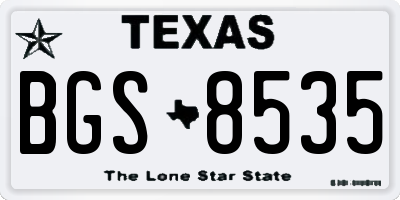 TX license plate BGS8535