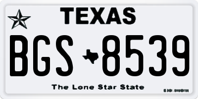 TX license plate BGS8539
