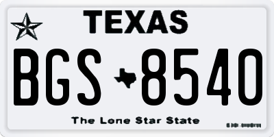TX license plate BGS8540