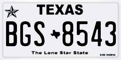 TX license plate BGS8543