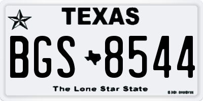 TX license plate BGS8544