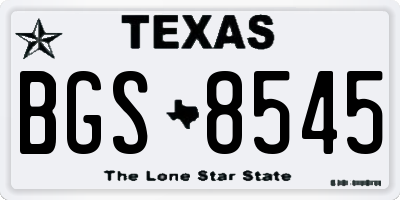 TX license plate BGS8545