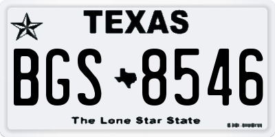 TX license plate BGS8546