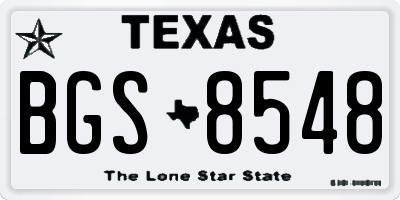 TX license plate BGS8548