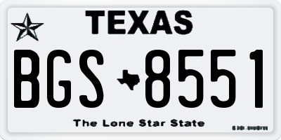 TX license plate BGS8551