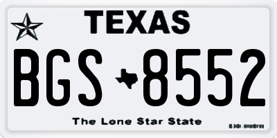 TX license plate BGS8552