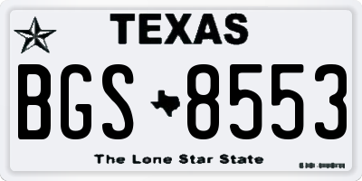 TX license plate BGS8553