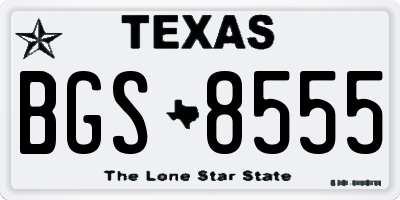 TX license plate BGS8555