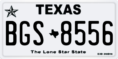 TX license plate BGS8556
