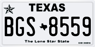 TX license plate BGS8559