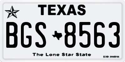 TX license plate BGS8563