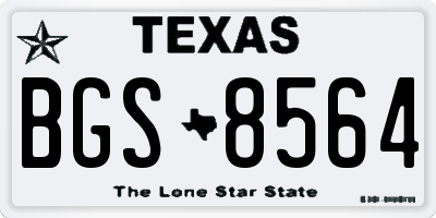 TX license plate BGS8564