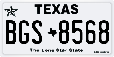 TX license plate BGS8568