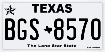 TX license plate BGS8570