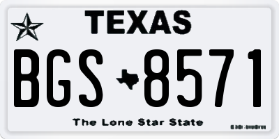 TX license plate BGS8571