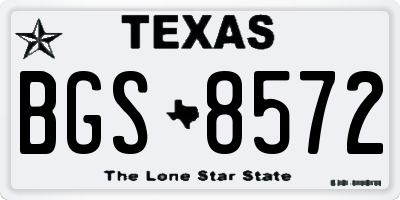 TX license plate BGS8572