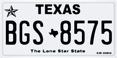 TX license plate BGS8575