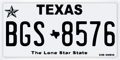 TX license plate BGS8576