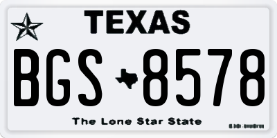 TX license plate BGS8578