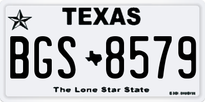 TX license plate BGS8579