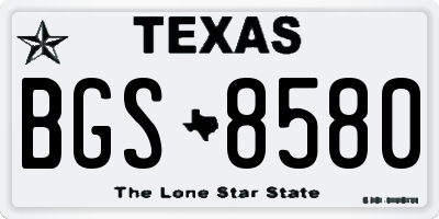TX license plate BGS8580