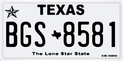 TX license plate BGS8581
